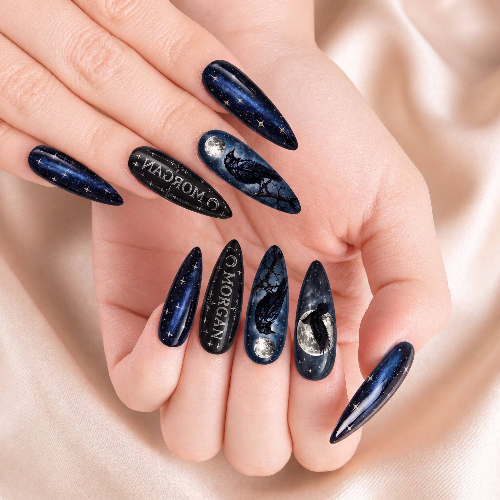 Raven Moon - Personalized Press-On Nails