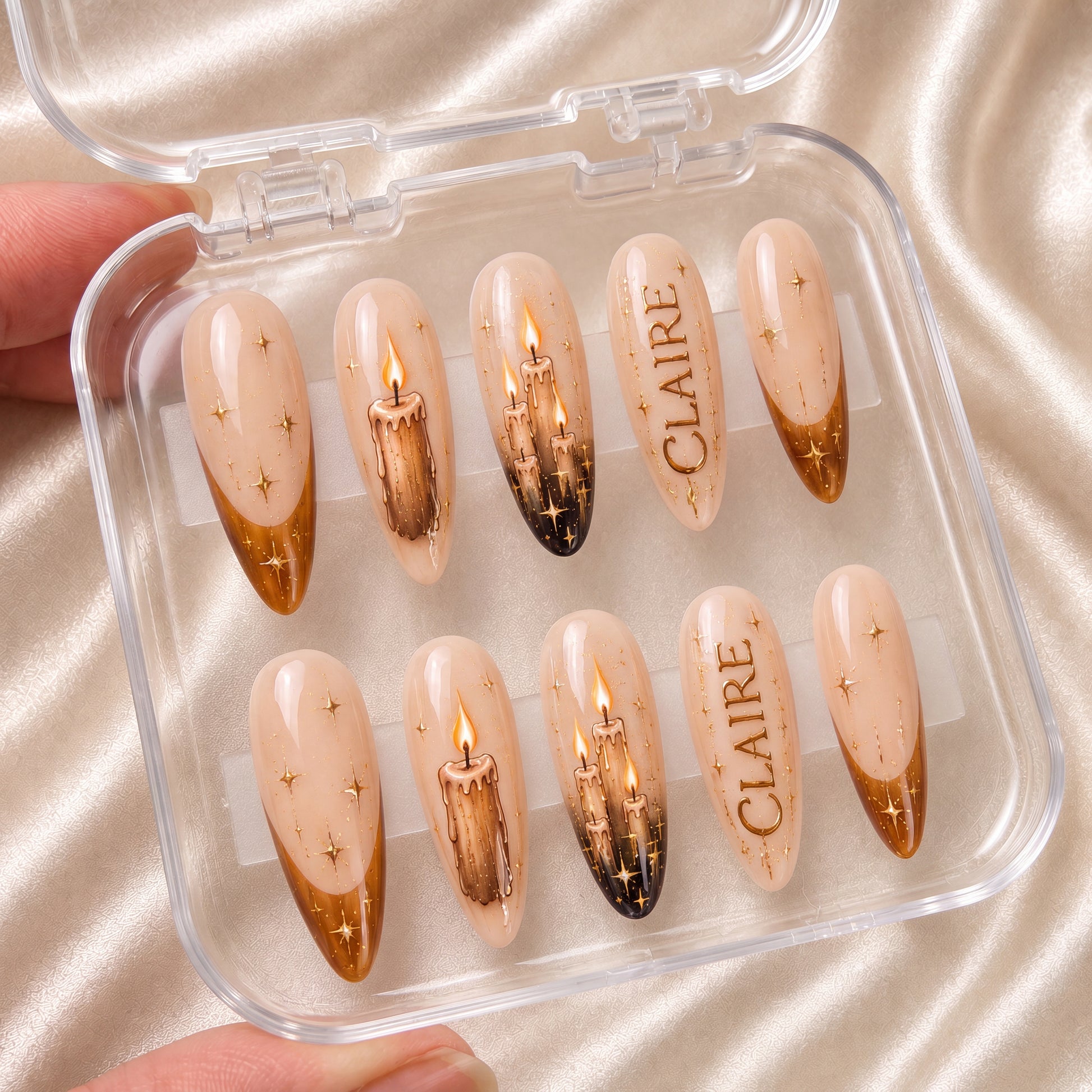 Candlelight Glow - Personalized Press-On Nails