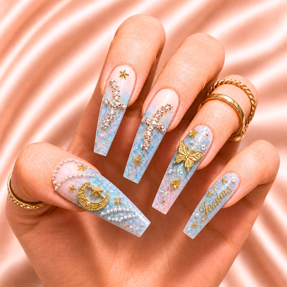 Butterfly Veil - Personalized Press-On Nails