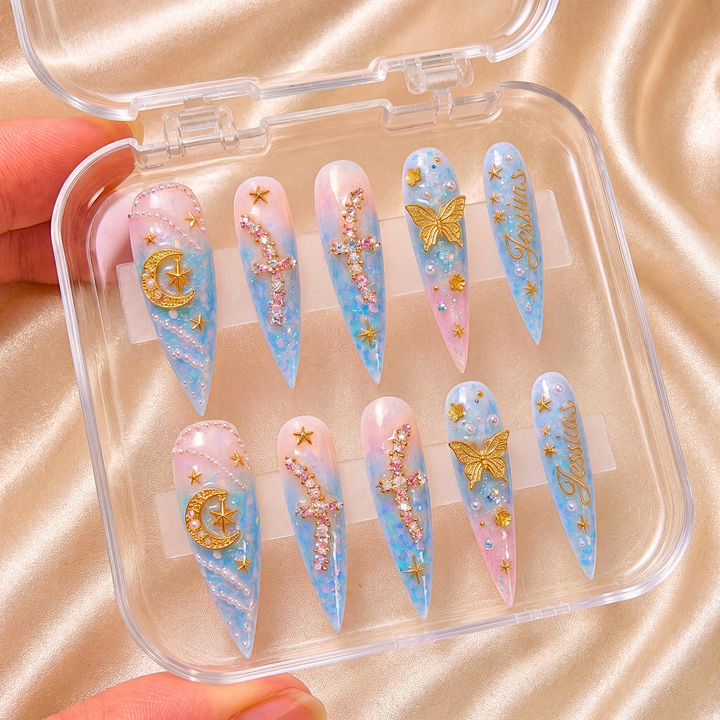 Butterfly Veil - Personalized Press-On Nails