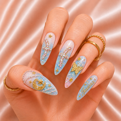 Butterfly Veil - Personalized Press-On Nails