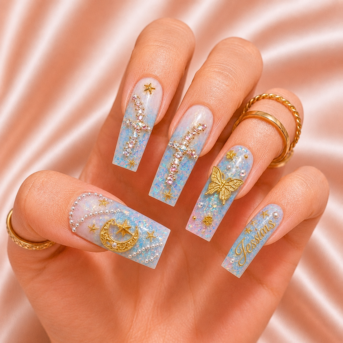 Butterfly Veil - Personalized Press-On Nails