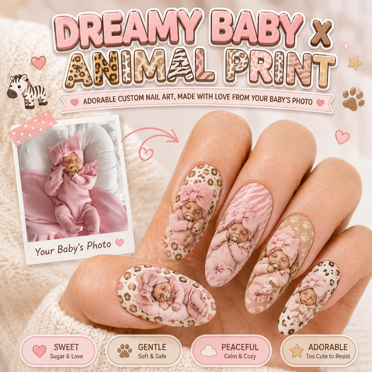 CUSTOMIZE YOUR BABY PRINTED ON NAILS