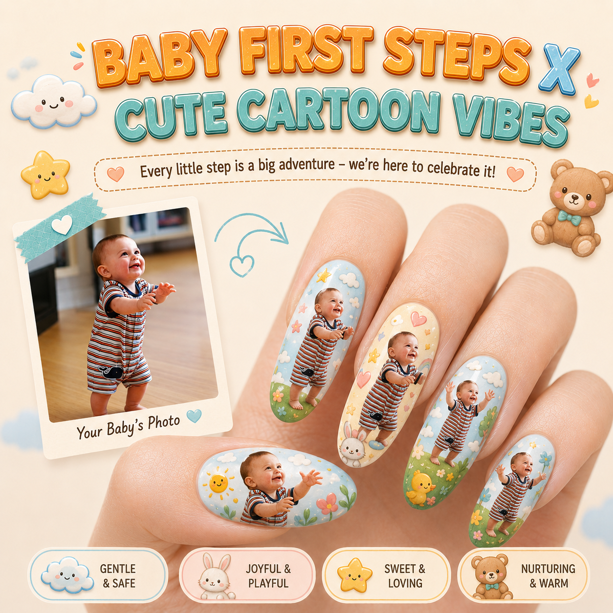 CUSTOMIZE YOUR BABY PRINTED ON NAILS