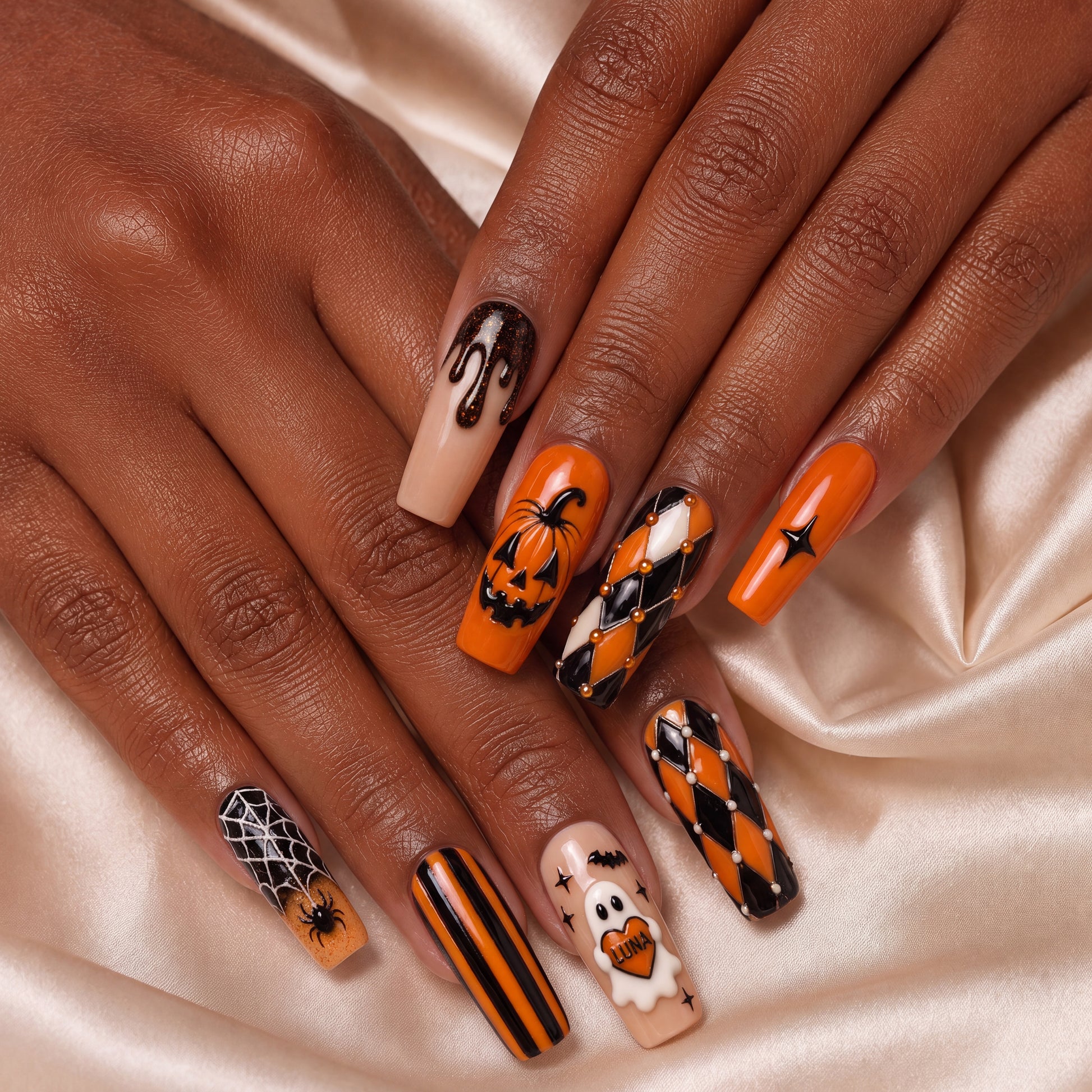 Pumpkin Parade – Personalized Press-On Nails