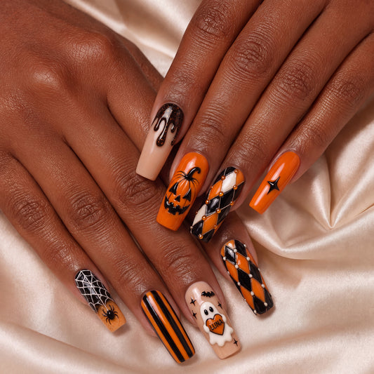 Pumpkin Parade – Personalized Press-On Nails