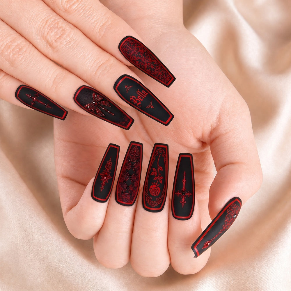 Halloween Coffins - Personalized Press-On Nails
