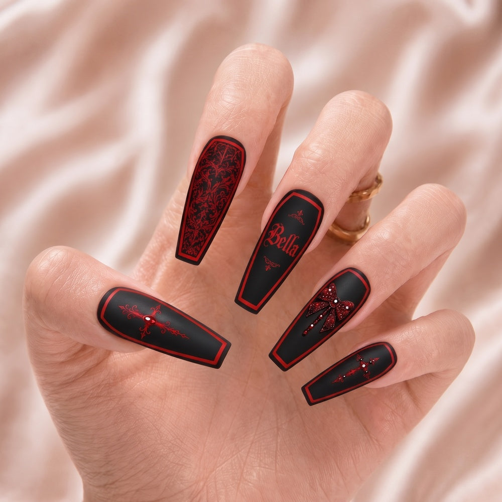 Halloween Coffins - Personalized Press-On Nails