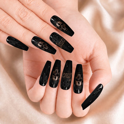 Black Skull - Personalized Press-On Nails
