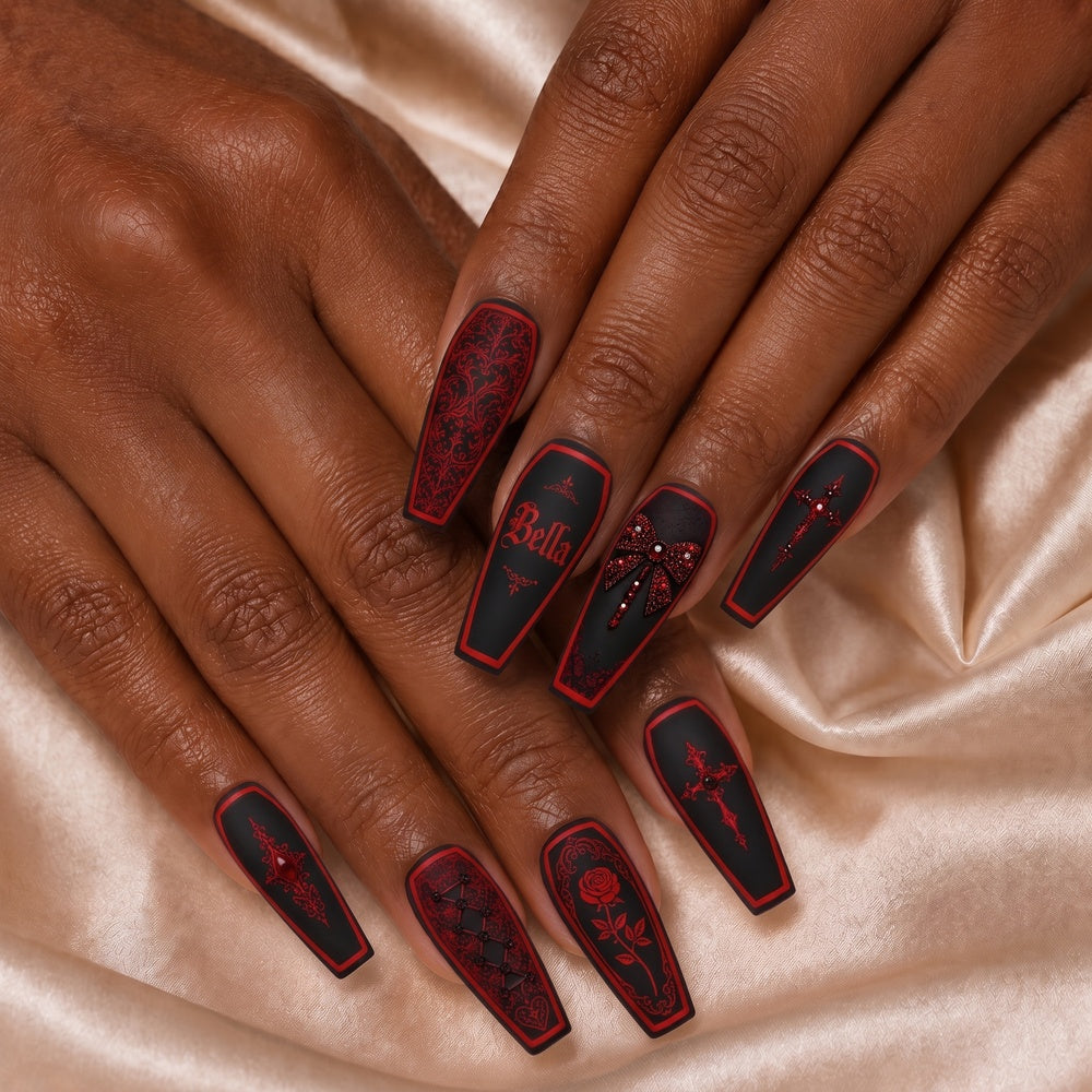 Halloween Coffins - Personalized Press-On Nails