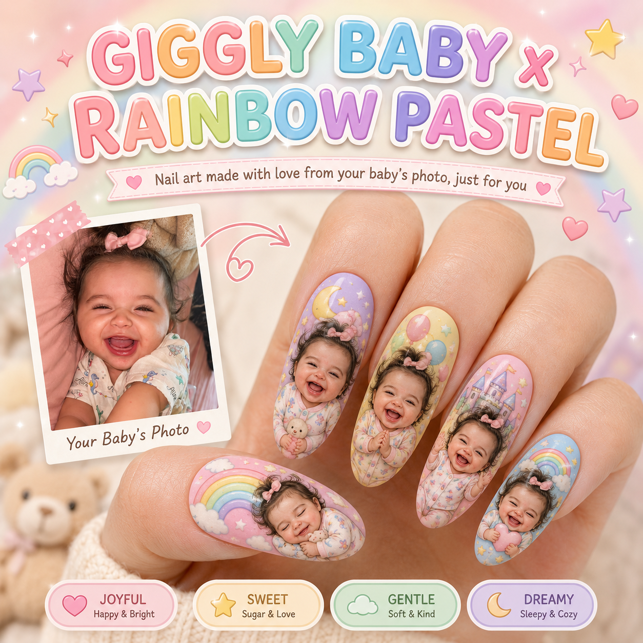 CUSTOMIZE YOUR BABY PRINTED ON NAILS