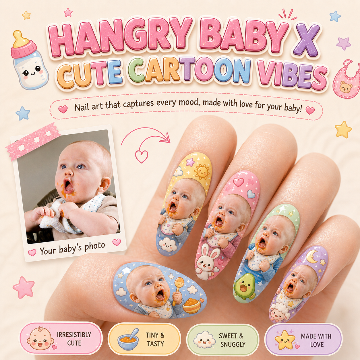 CUSTOMIZE YOUR BABY PRINTED ON NAILS