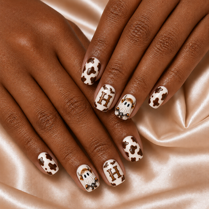 Highland Cow Ghost - Personalized Press-On Nails