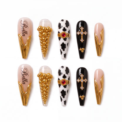Golden Rebel - Personalized Press-On Nails