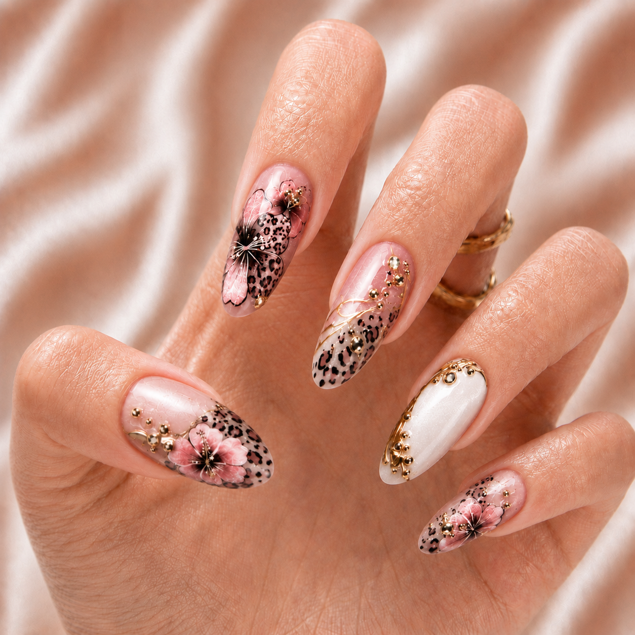 Floral Leopard - Press-On Nails