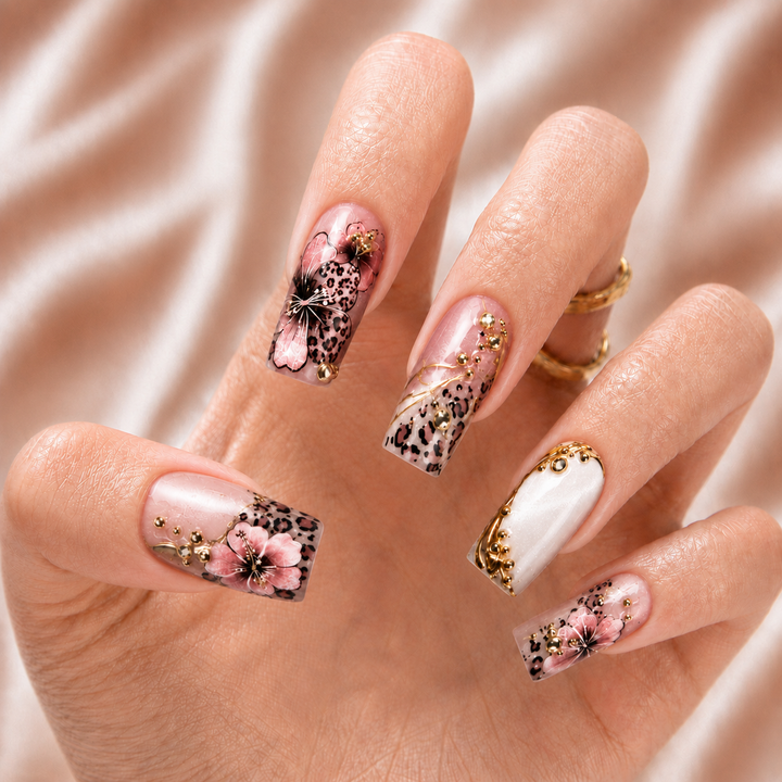 Floral Leopard - Press-On Nails