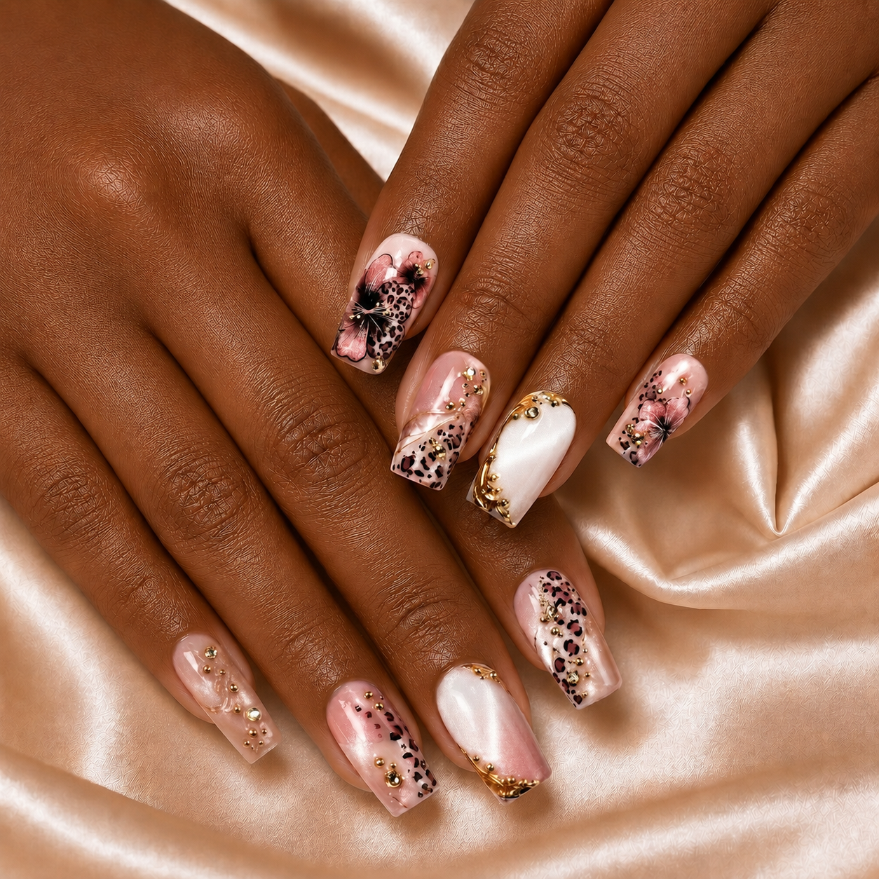 Floral Leopard - Press-On Nails