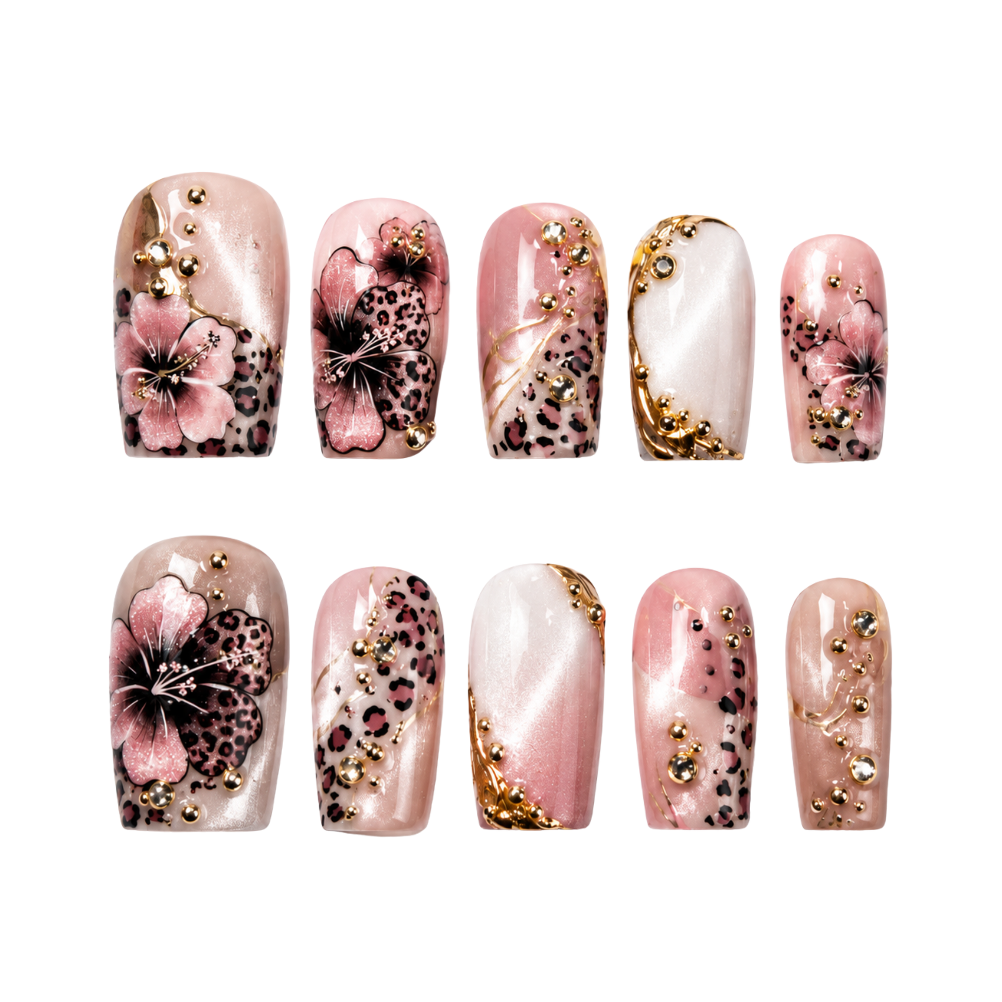 Floral Leopard - Press-On Nails