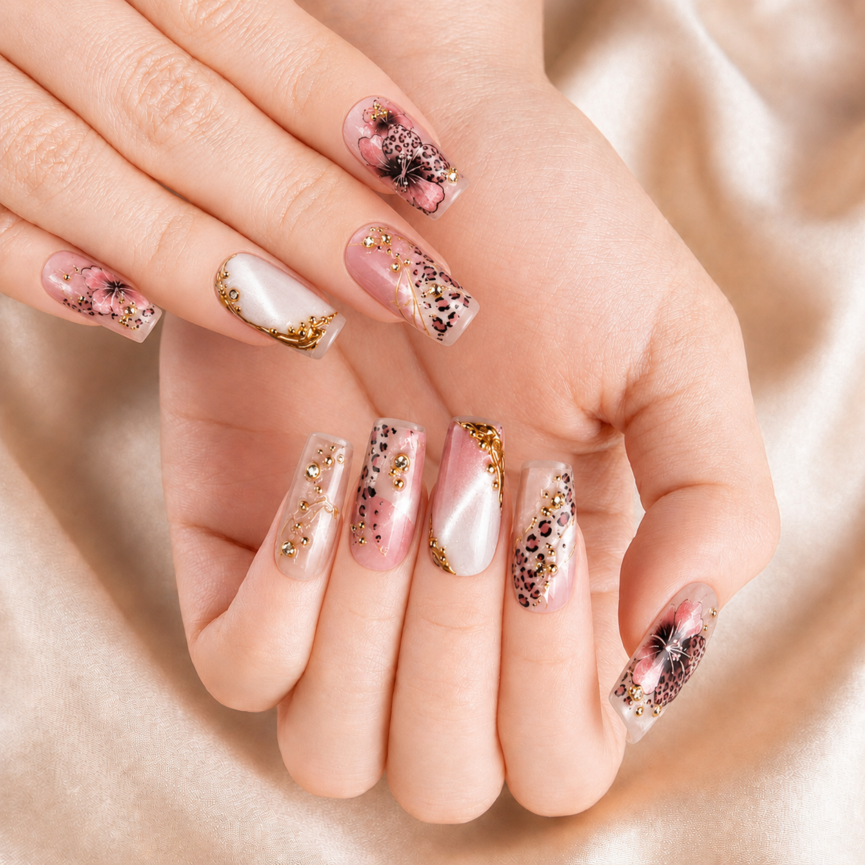 Floral Leopard - Press-On Nails