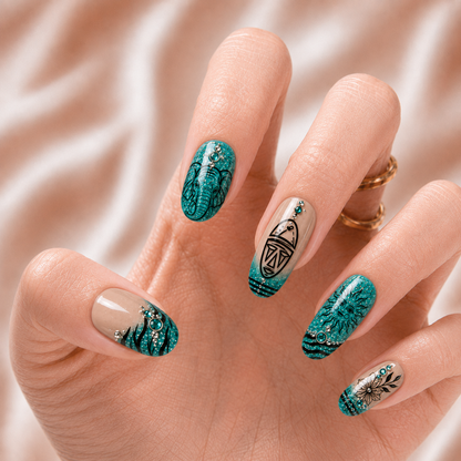 Tiffany Blue Glitter - Press-On Nails