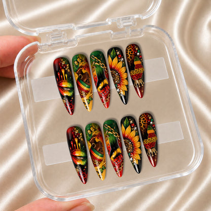Black Queen Leopard - Press-On Nails