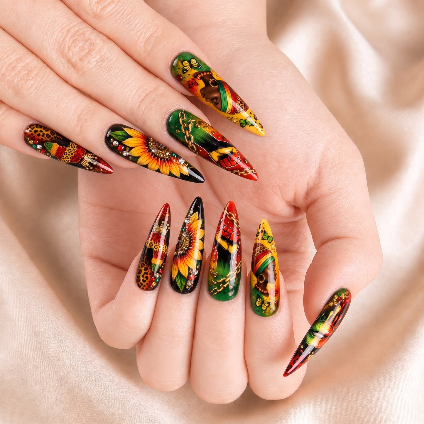 Black Queen Leopard - Press-On Nails