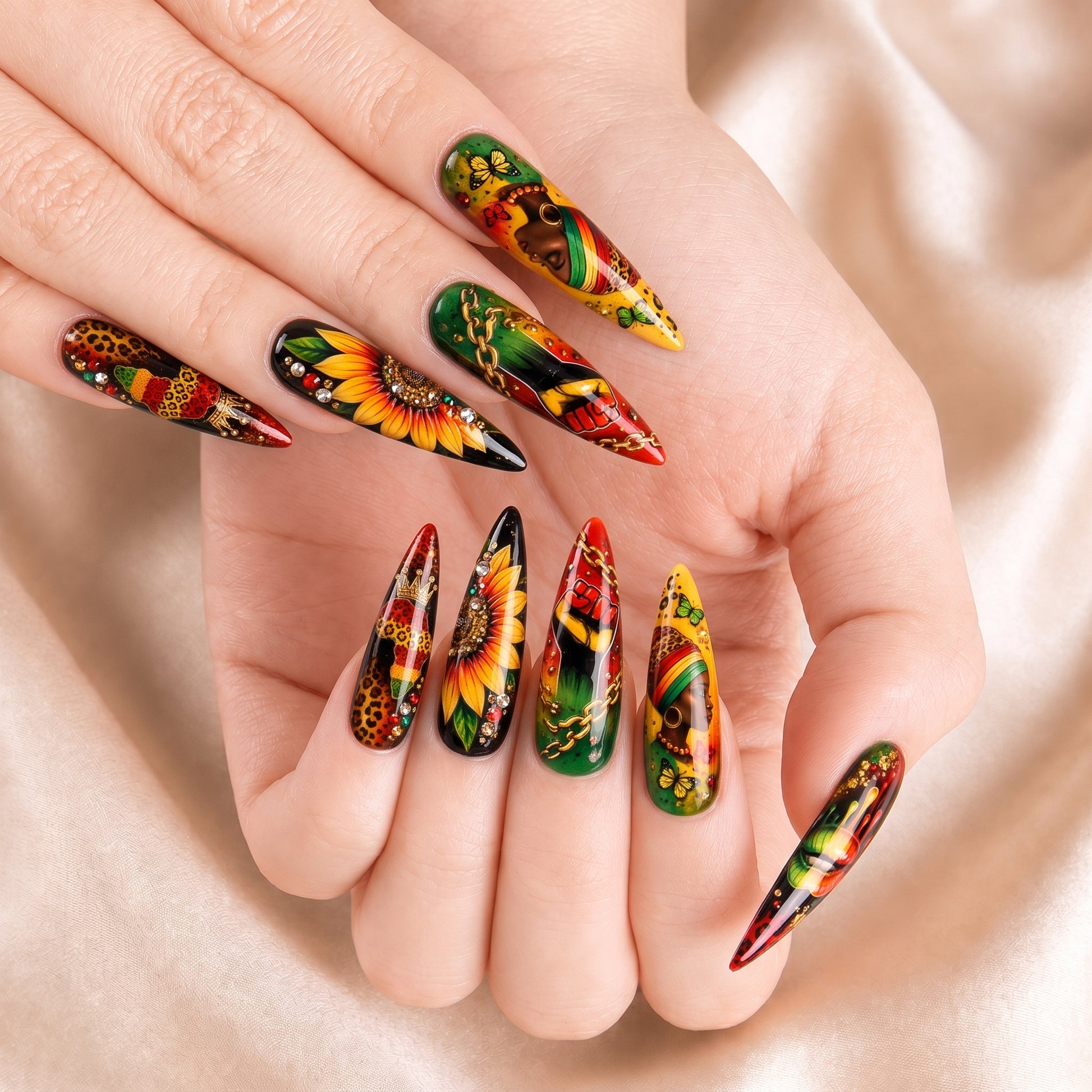 Black Queen Leopard - Press-On Nails