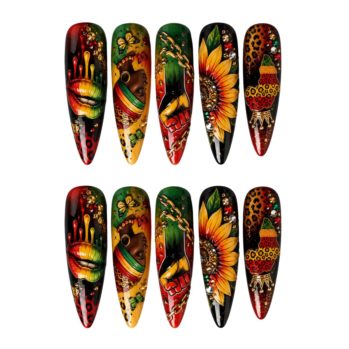 Black Queen Leopard - Press-On Nails