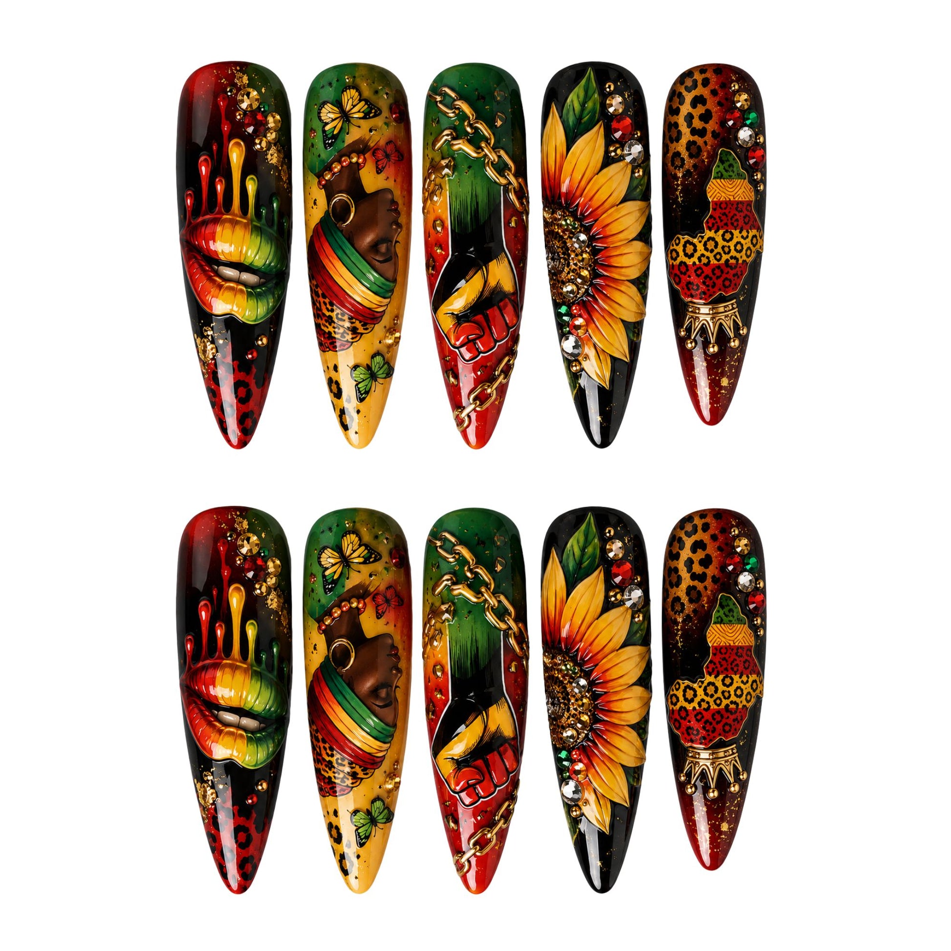 Black Queen Leopard - Press-On Nails