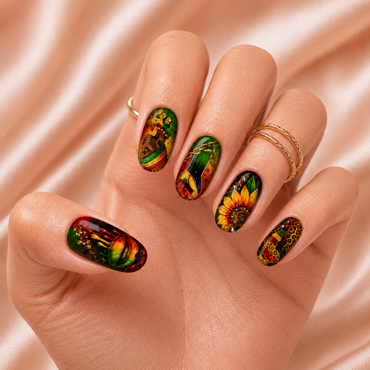 Black Queen Leopard - Press-On Nails