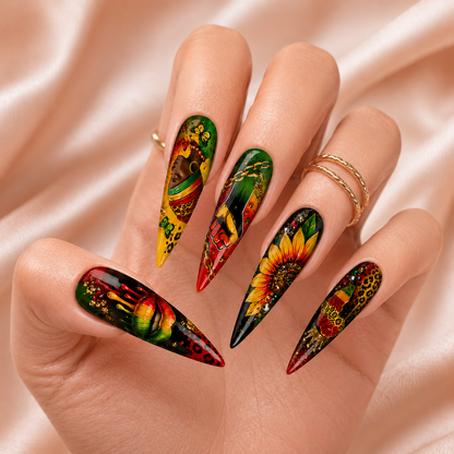 Black Queen Leopard - Press-On Nails