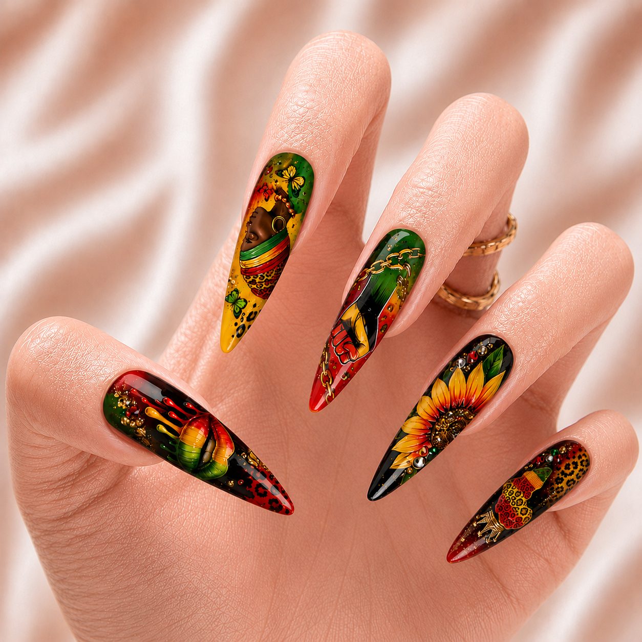 Black Queen Leopard - Press-On Nails