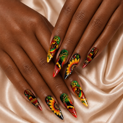 Black Queen Leopard - Press-On Nails