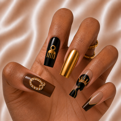Black American Heritage Flag - Press-On Nails