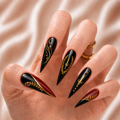 Black American Heritage Flag - Press-On Nails