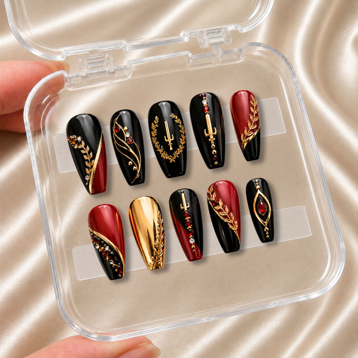 Black American Heritage Flag - Press-On Nails