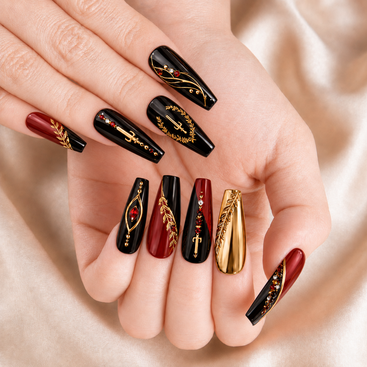 Black American Heritage Flag - Press-On Nails
