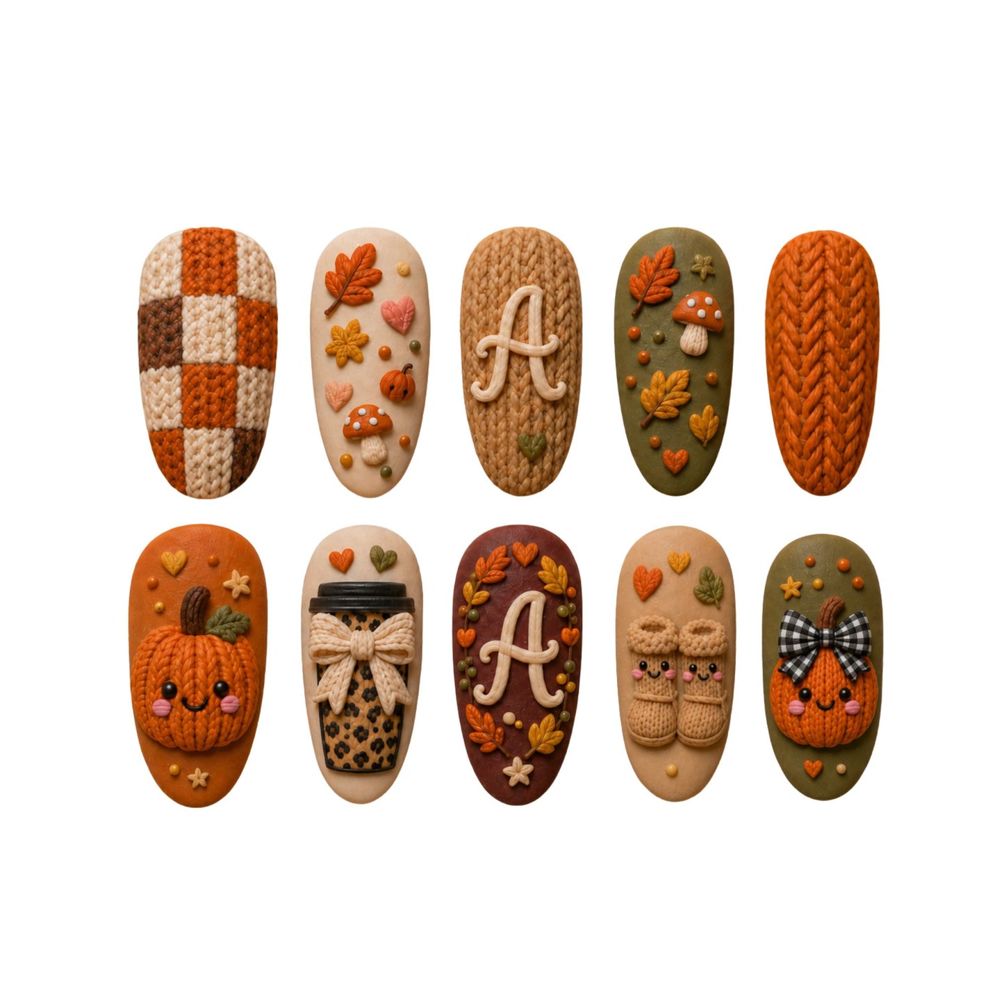 Cozy Pumpkin - Personalized Press-On Nails