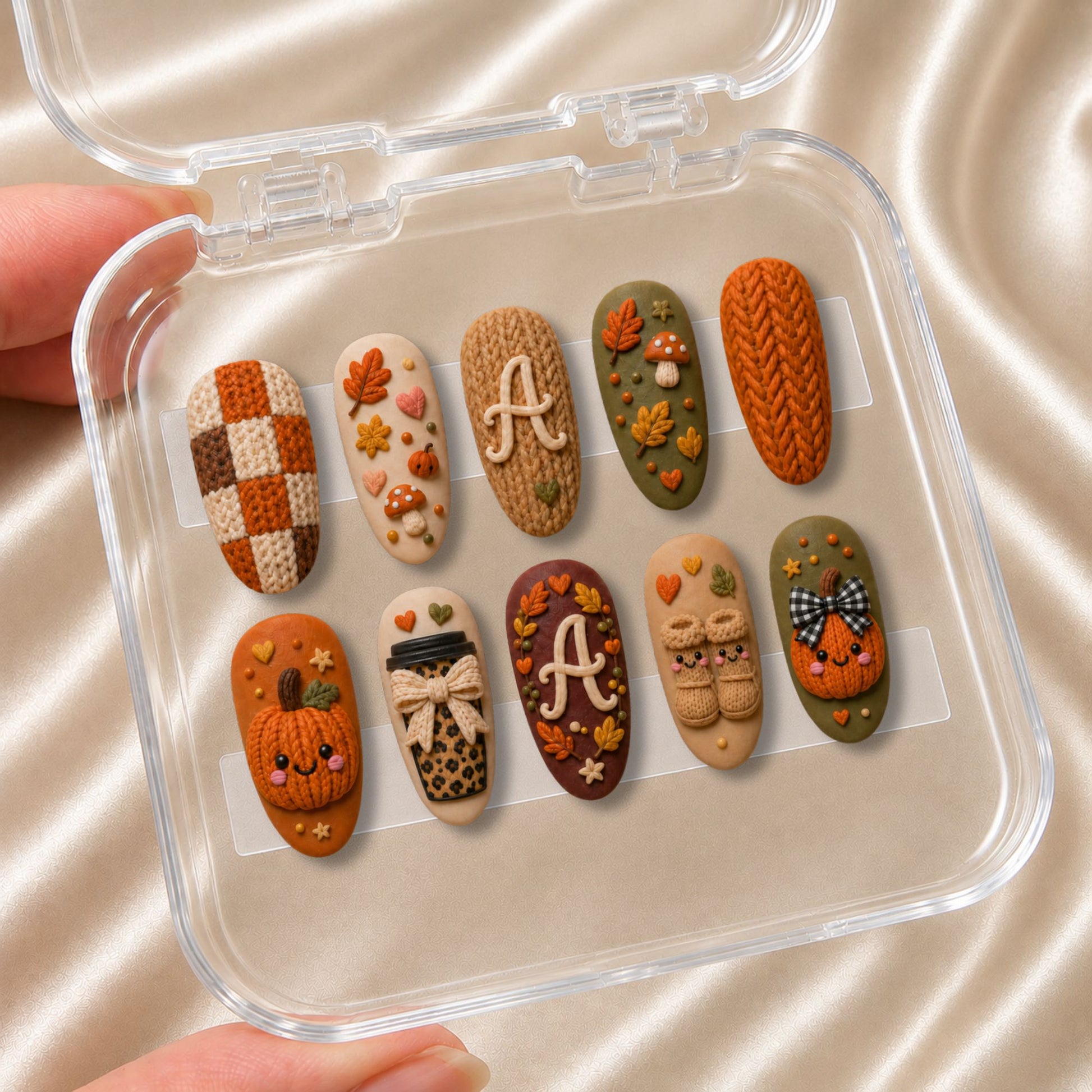 Cozy Pumpkin - Personalized Press-On Nails