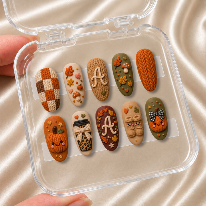 Cozy Pumpkin - Personalized Press-On Nails