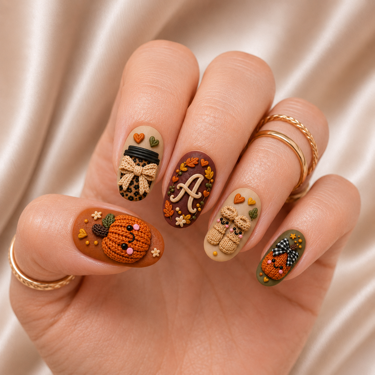 Cozy Pumpkin - Personalized Press-On Nails