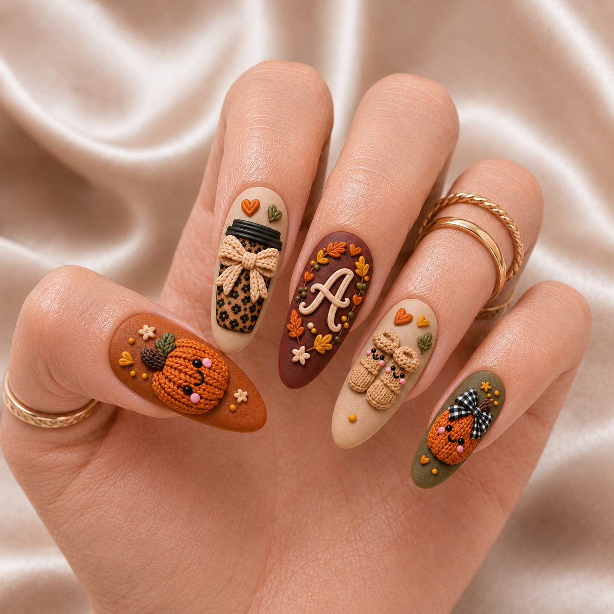 Cozy Pumpkin - Personalized Press-On Nails