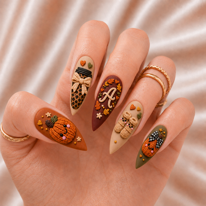 Cozy Pumpkin - Personalized Press-On Nails