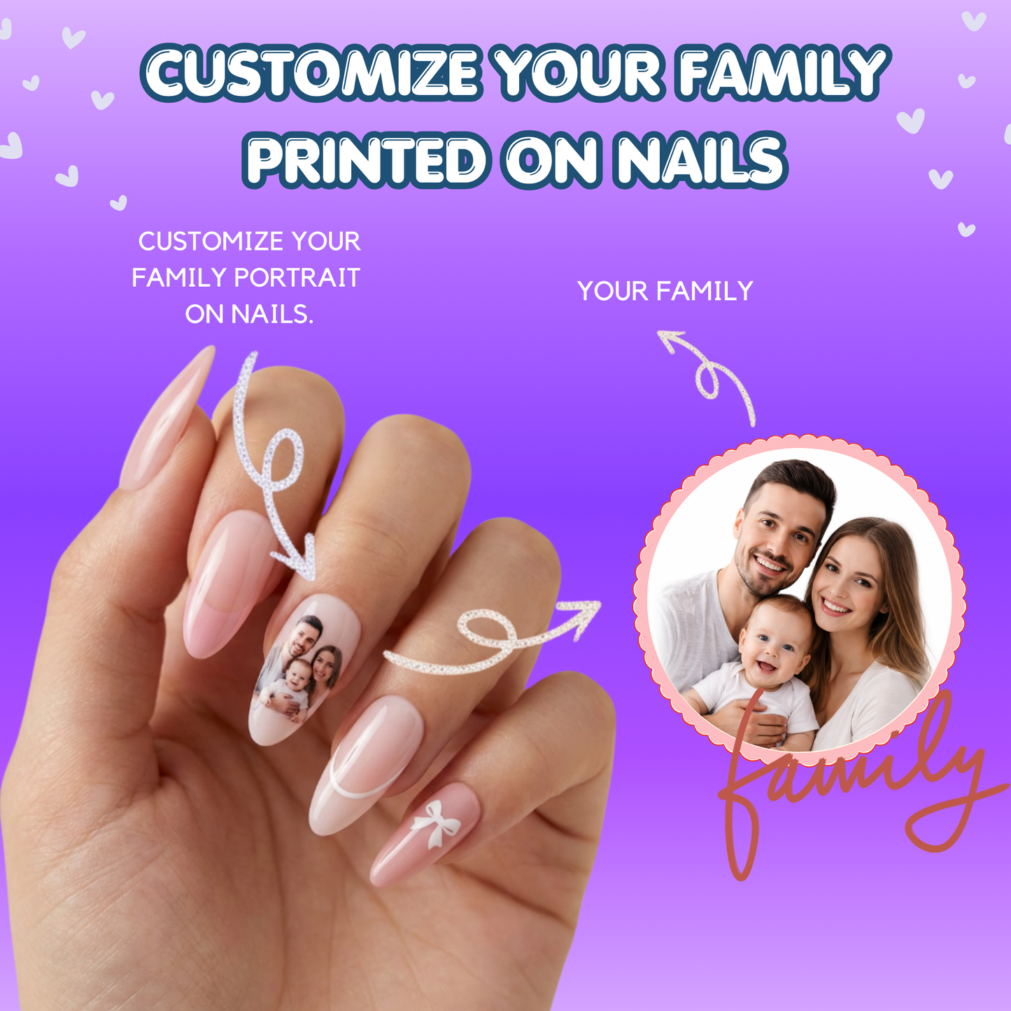 CUSTOMIZE YOUR FAMILY PRINTED ON NAILS