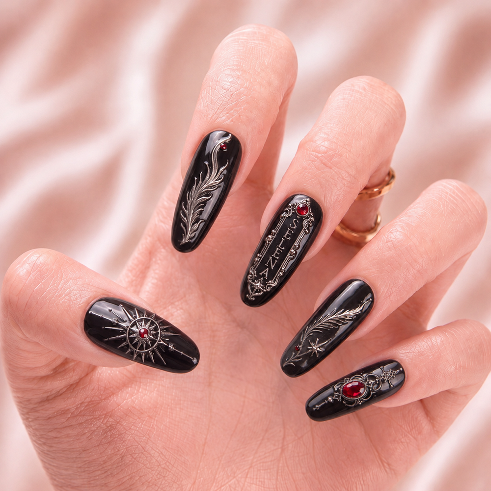 Crimson Covenant - Personalized Press-On Nails