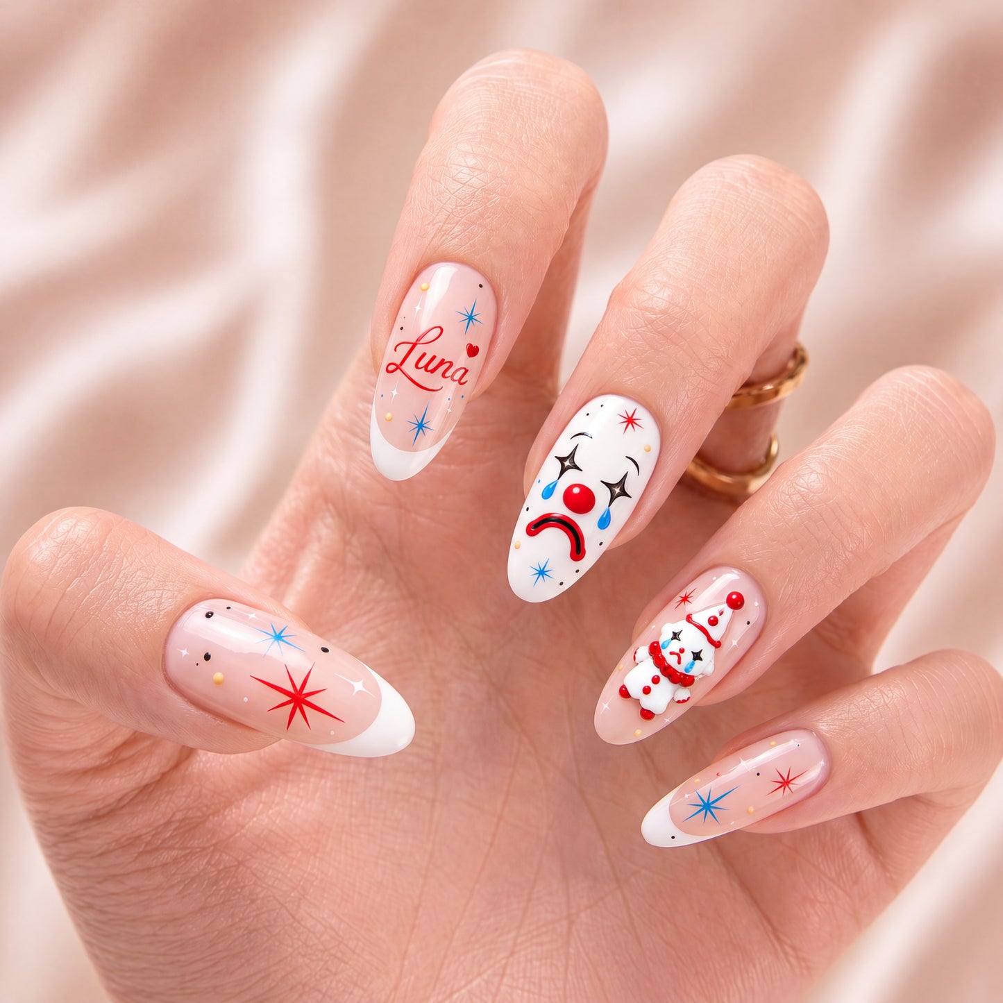 Sad Clown Sparkle – Personalized Press-On Nails