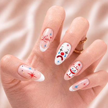 Sad Clown Sparkle – Personalized Press-On Nails