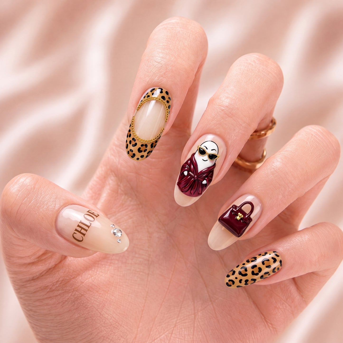 Leopard Luxe Besties – Personalized Press-On Nails