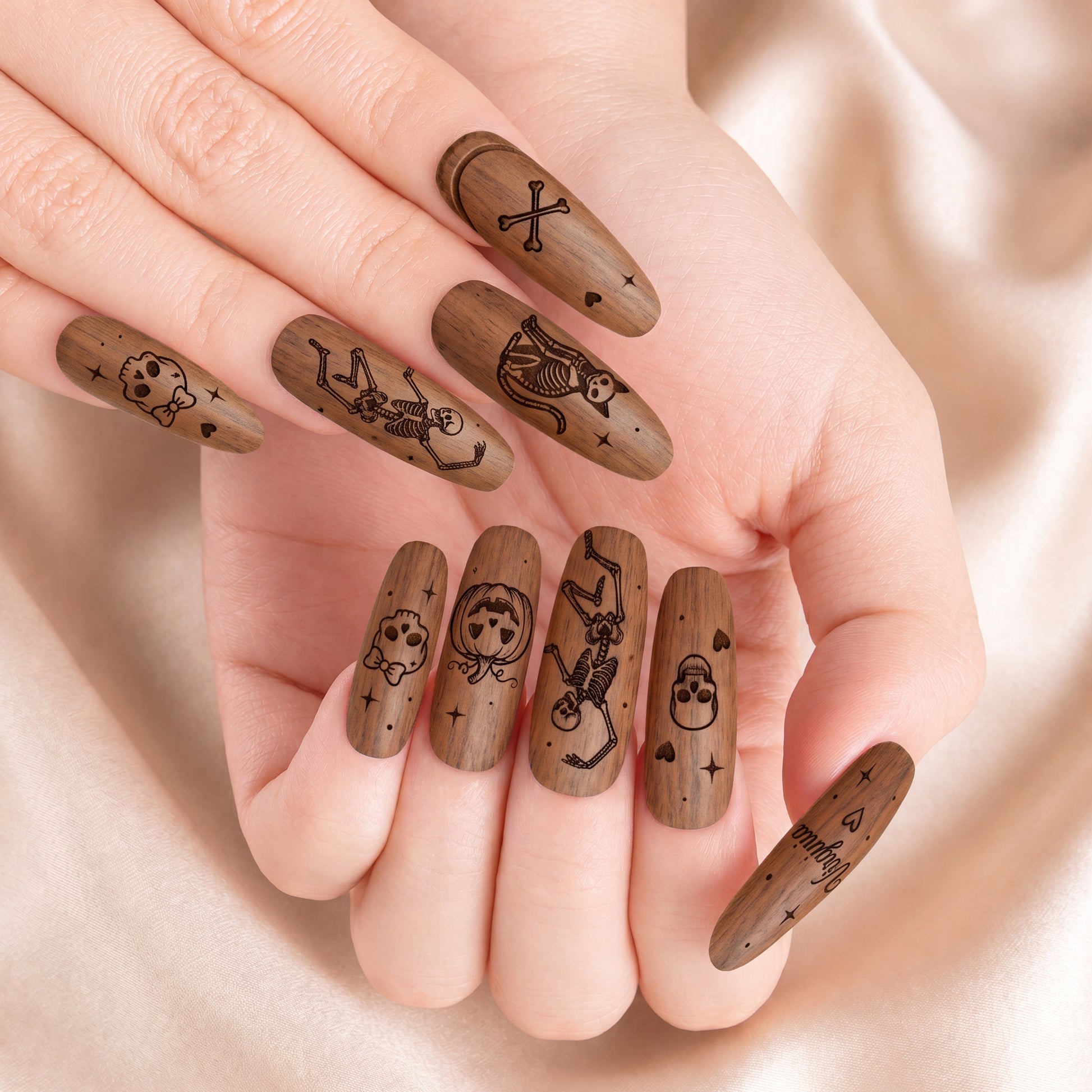 Halloween Skeleton Family – Personalized Press-On Nails