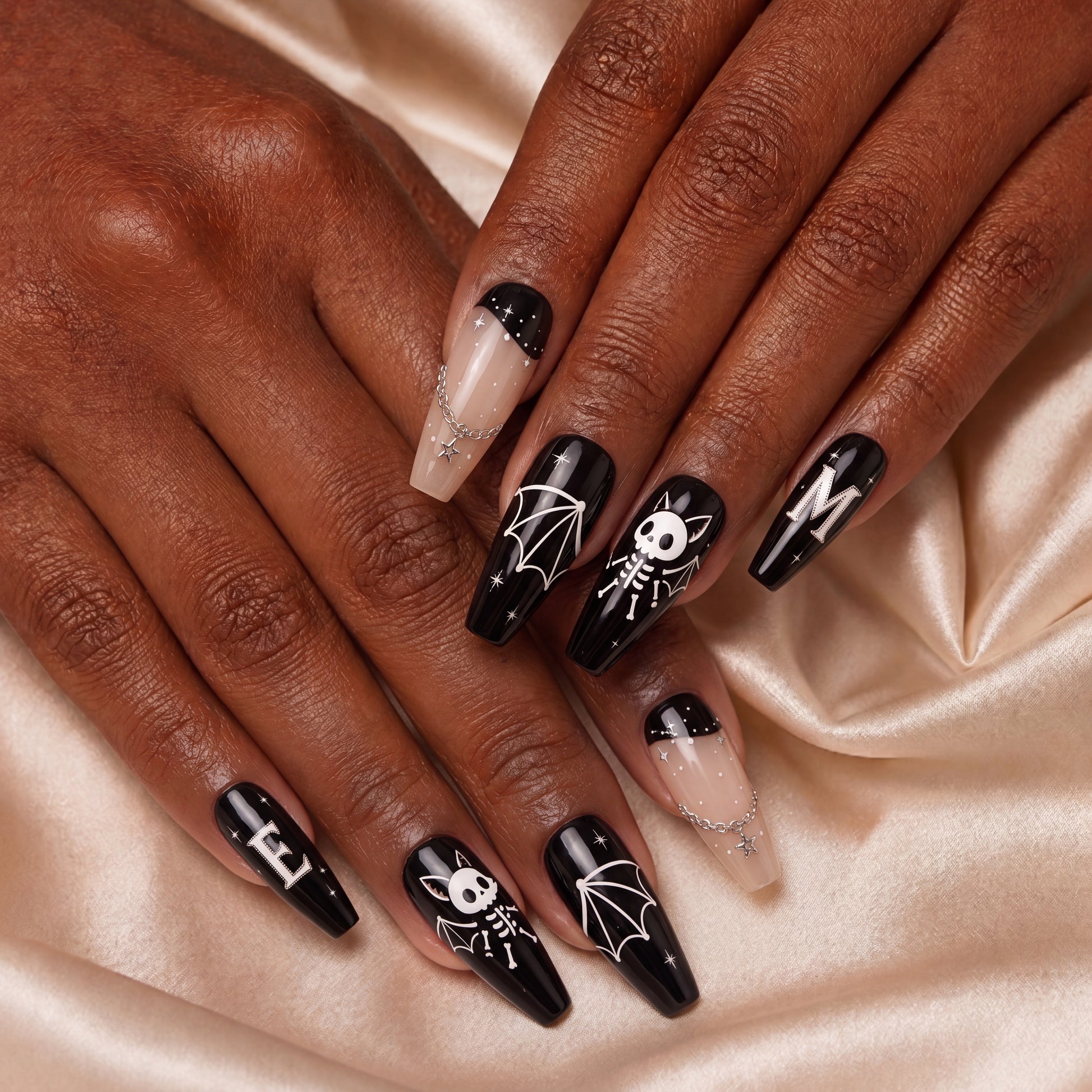 Skeleton Bat Bestie - Personalized Press-On Nails